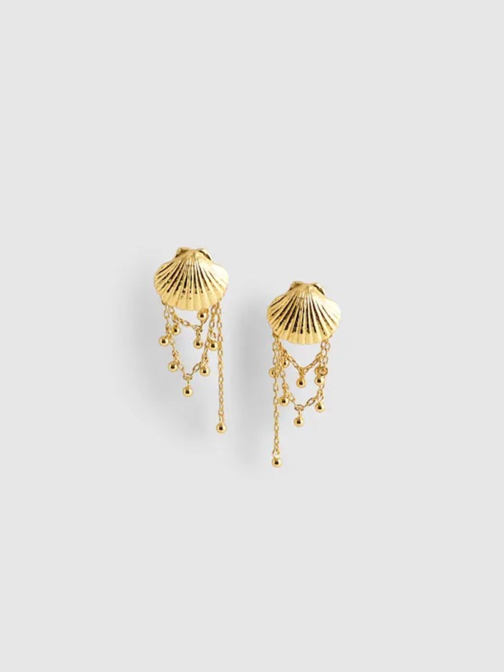 NWT Madewell Shell Stacked Chain Stud Earrings